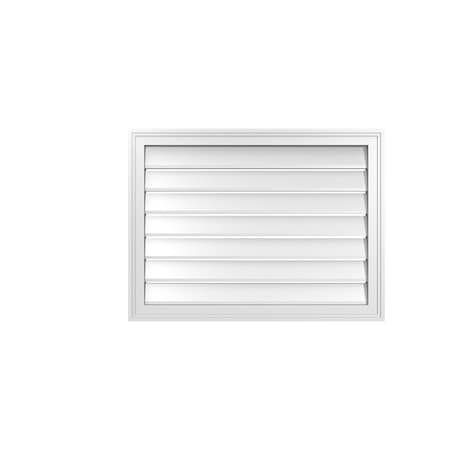 Ekena Millwork Vertical Surface Mount PVC Gable Vent: Functional, w/ 2"W x 1-1/2"P Brickmould Frame, 32"W x 24"H GVPVE32X2402SF